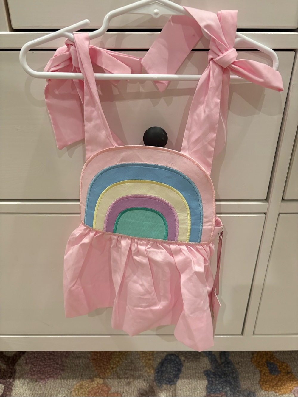 Pink Kids Rainbow Top with Tie Bow Straps